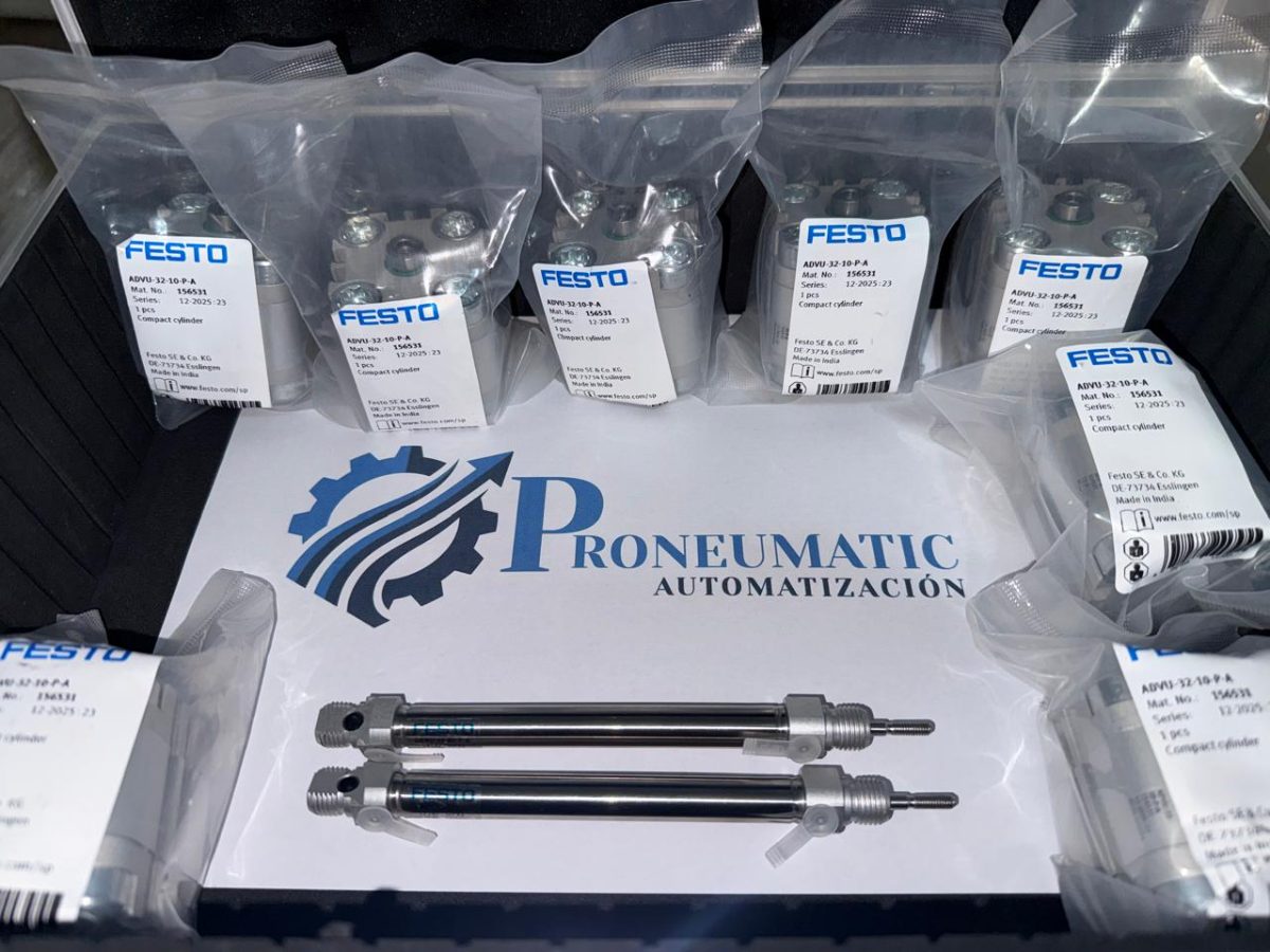 Cilindros compactos FESTO ADVU y cilindros redondos DSNU en stock, Proneumatic Automatización